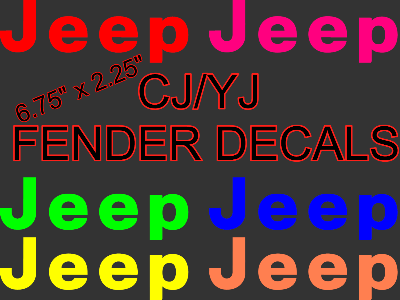 CJ / YJ JEEP fender decals